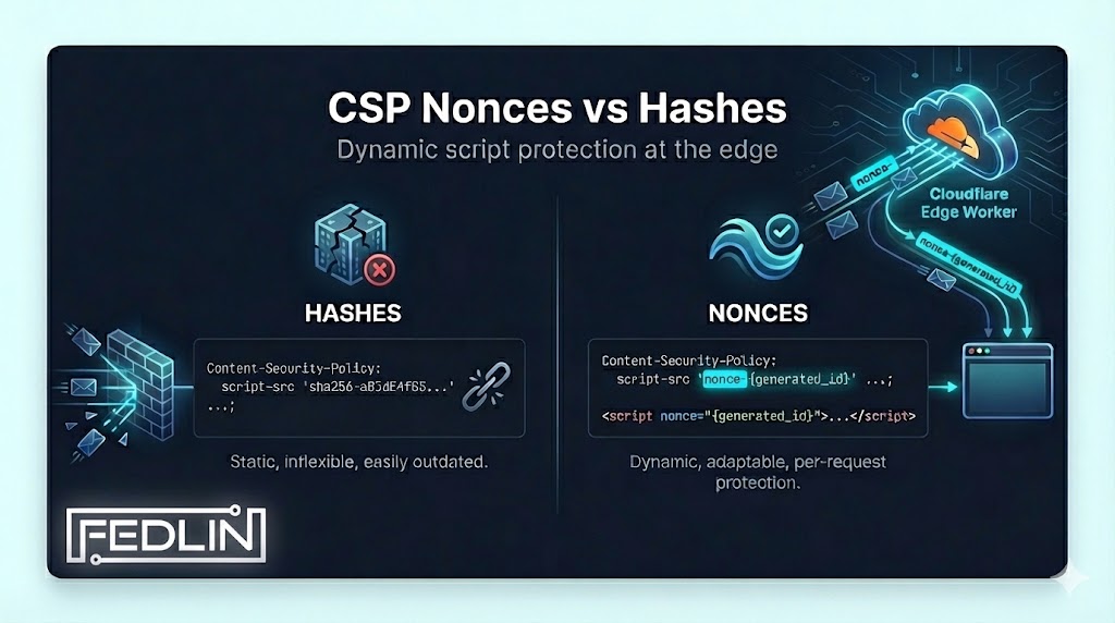 CSP Nonces vs Hashes: Why We Use Cloudflare Workers for Dynamic Script Protection